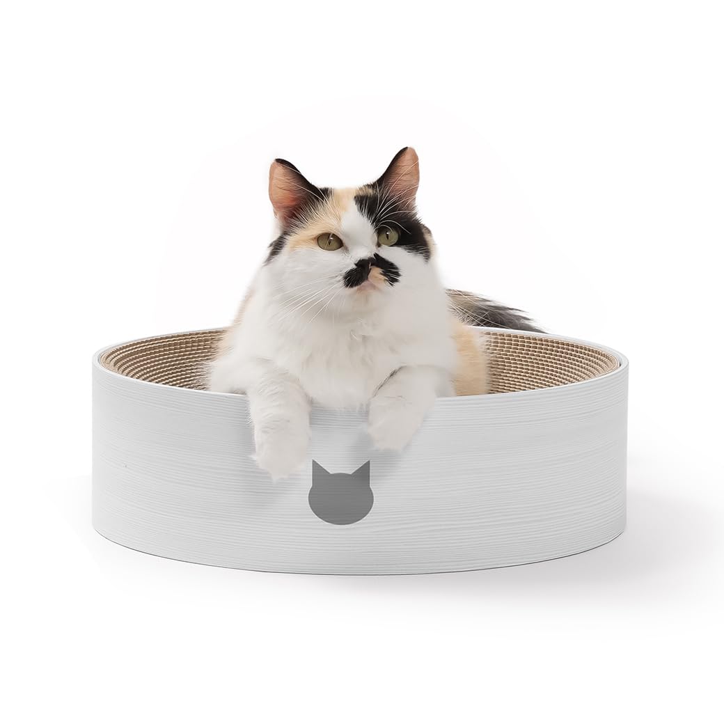 Amazon | 猫壱 バリバリボウル 爪研ぎ ホワイト レギュラー 猫用 | 猫